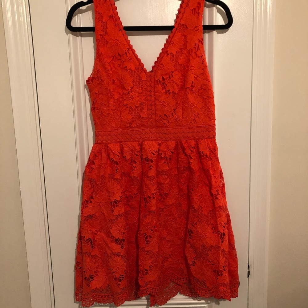 ModCloth coral lace dress- S